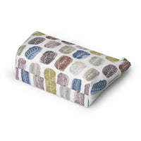 Watercolor Leaf Stamp Accessory Pouch w T-bottom in Purple